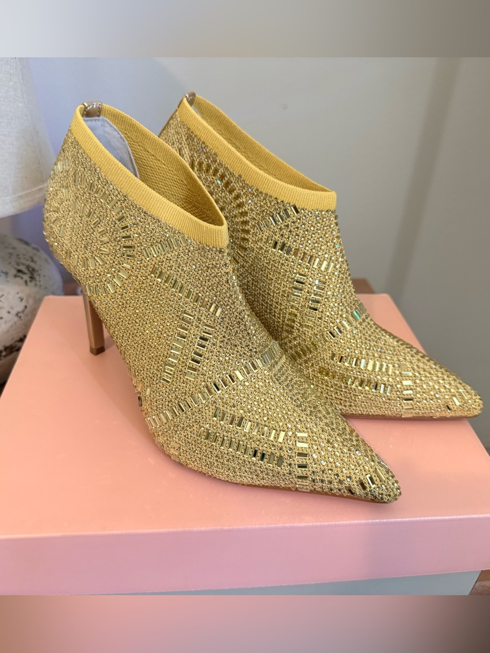 Thalia Sodi Karmen Rhinestone Stiletto Ankle Booties